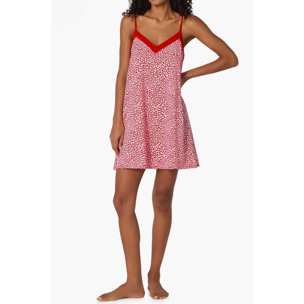 NEW BEDHEAD PJS bursting with love chemise in red/white